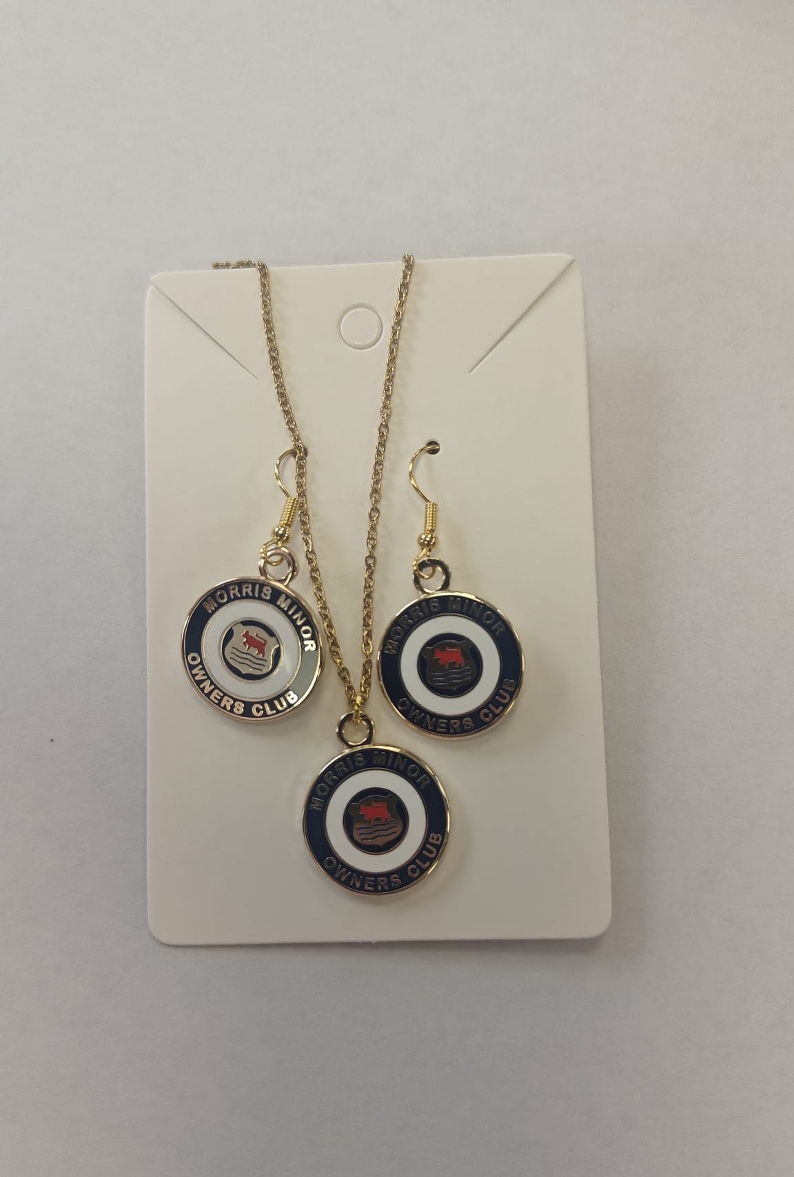 Enamel Club Logo Earring And Necklace (Chain) Set