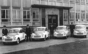 Stockport Borough Police Morris Minor line up.jpg