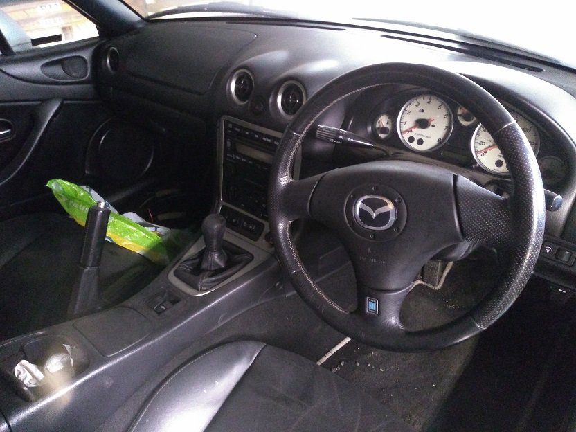 A clean leather interior
