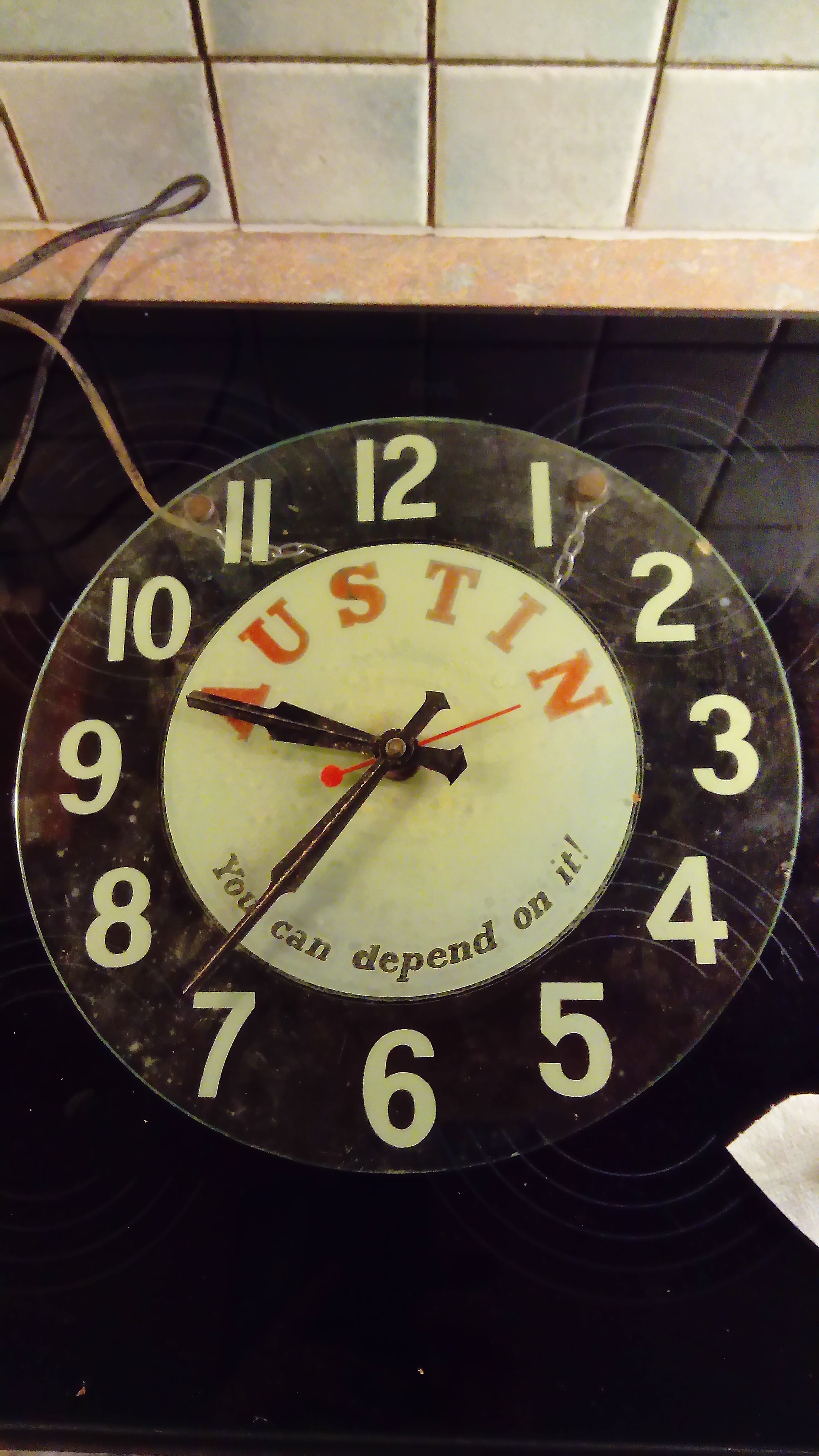 front of clock